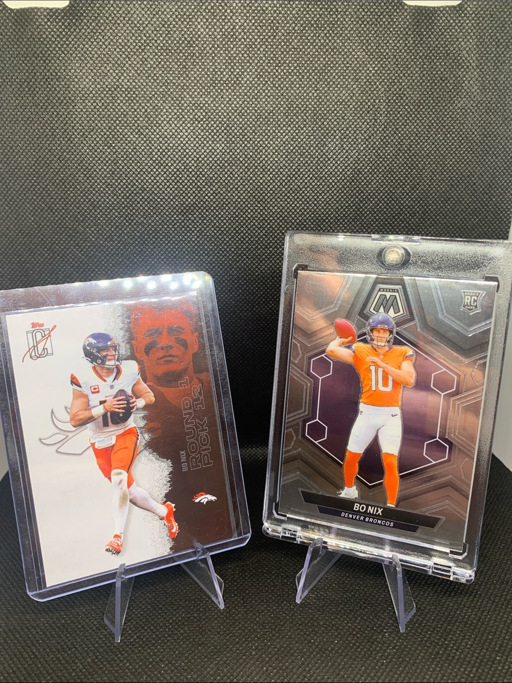 Bo Nix 2024 Panini Rookie Card & Topps Card Denver Broncos AllStar Mint In Case